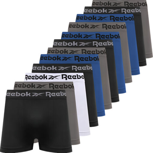 Kit 12 Cuecas Boxer Reebok Original Box Sem Costura Atacado