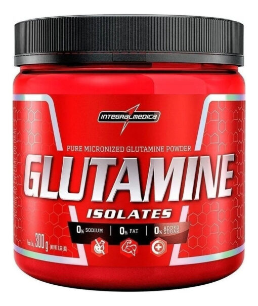 Glutamine Isolates Suplemento Glutamina Em Pote De 300g Sabor Neutro