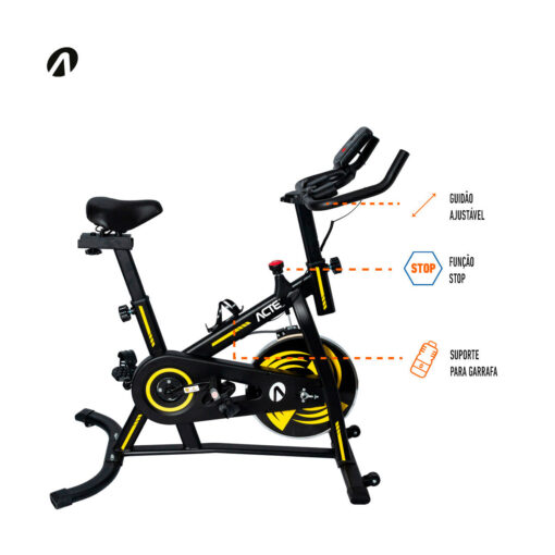 Bike Spinning 4.0 E32 Acte Sports Cor Preto/Amarelo - Image 8