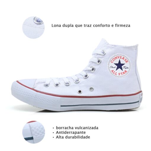 Combo 2 pares All Star cano alto Branco+Branco - Image 3