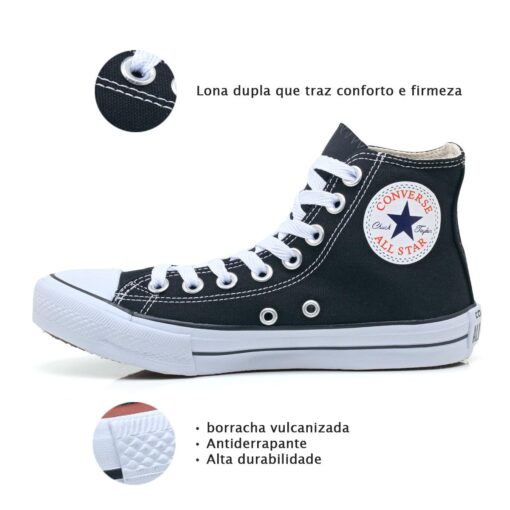 Combo 2 pares All Star cano alto Preto+Vermelho - Image 3