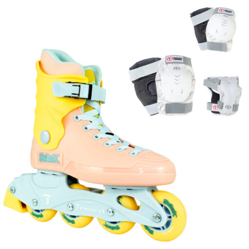 Patins Roller-x Rose com Kit de Proteção DK-619