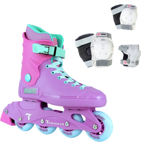 Patins Roller-x Roxo com Kit de Proteção DK-619