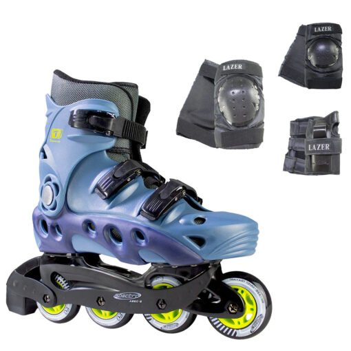 Patins Spectro Azul com Kit de Proteção SSE-611