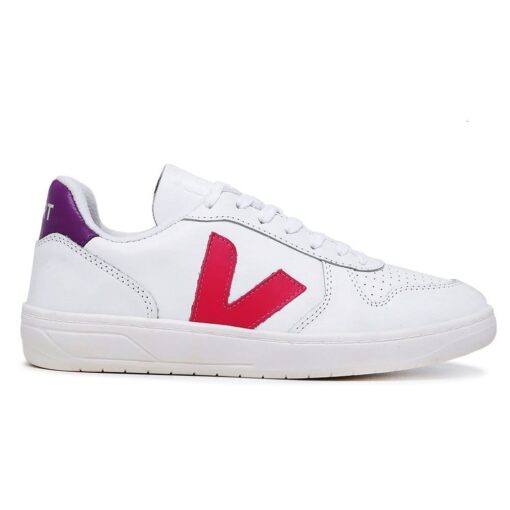 TÊNIS VERT V-10 COURO EXTRA BRANCO VERMELHO E ROXO - Image 2