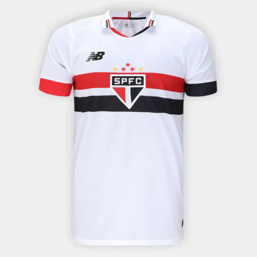 Camisa São Paulo I 24/25 s/n° Jogador Masculina - Branco+Vermelho