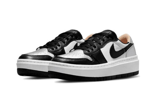 Air Jordan 1 Low Elevate 'Silver Toe' Preto / Prata - Image 2