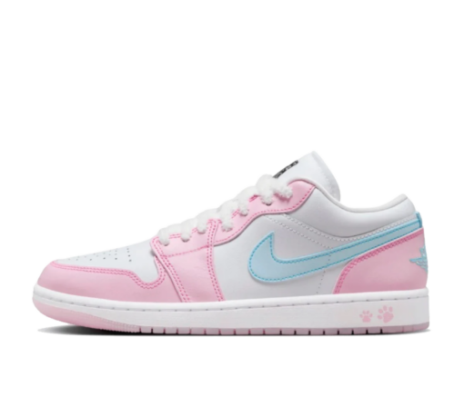 Tênis Air Jordan 1 Low Feminino 'Paw Print' Rosa