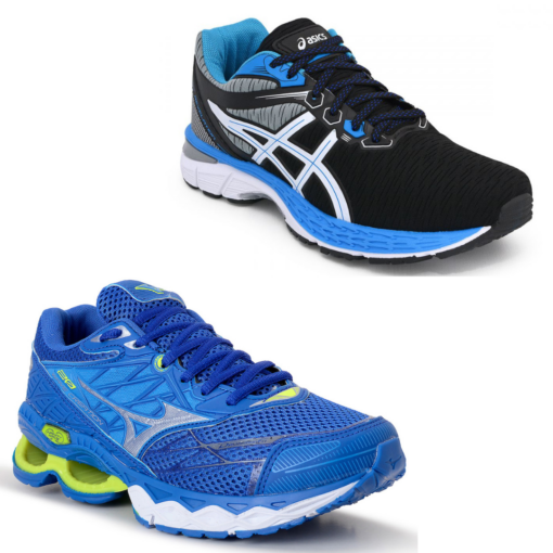 COMBO 2 Pares Asics Revelation PRETO/AZUL + Mizuno AZUL