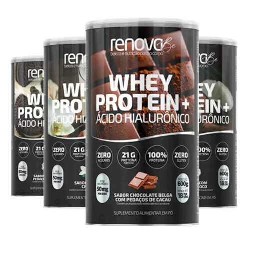 Whey Protein com Ácido Hialurônico mais completo do Brasil em 4 sabores